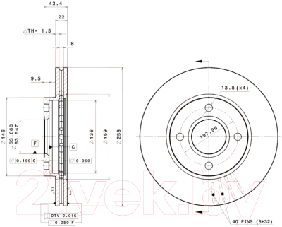 Изображение товара Тормозной диск Brembo 09780611