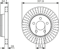 Тормозной диск Bosch 0986479U04 - 