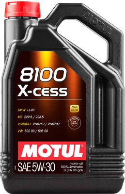 Моторное масло Motul 8100 X-cess 5W30 / 108946 (5л)
