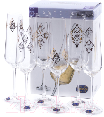 Набор бокалов Bohemia Crystal Sandra 40728/S1387/200 (6шт)