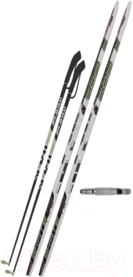 Комплект беговых лыж STC SNS Эльва механика Step 150/110 (черный/белый)