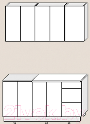 Готовая кухня Артём-Мебель Оля МДФ СН-114 1.6/3 без стекла (глянец белый/бордовый)