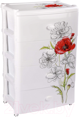

Комод пластиковый Альтернатива, Маки / М2264