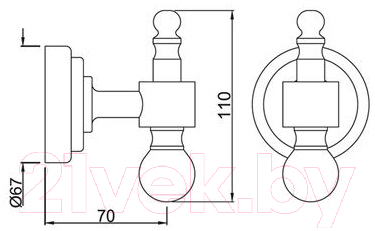 Крючок для ванной Jaquar AQN-CHR-7791