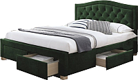 Двуспальная кровать Signal Electra Velvet 160x200 (зеленый) - 