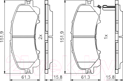 Тормозные колодки Bosch 0986494821