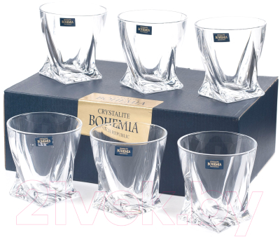 Набор стаканов Bohemia Crystalite Quadro 20936/99A44/340 (6шт)