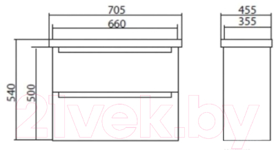 Тумба с умывальником Аква Родос HeadWay New 70 / ОР0002795 (подвесная)