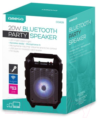 Портативная колонка Omega microSD/USB 20W Disco Bluetooth / OG82