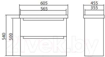 Тумба с умывальником Аква Родос HeadWay 60 / ОР0002798 (бетон бежевый, подвесная)