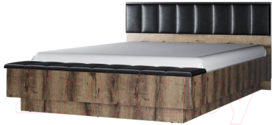 Двуспальная кровать Anrex Jagger 160 М с ПМ (дуб монастырский/черный)