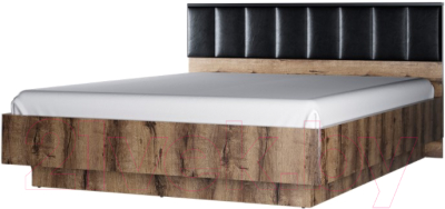 Двуспальная кровать Anrex Jagger 160 М с ПМ (дуб монастырский/черный)