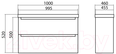 Тумба с умывальником Аква Родос HeadWay 100 / ОР0002800 (бетон бежевый, подвесная)