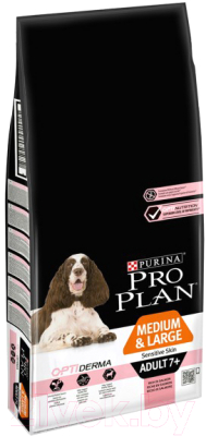 

Корм для собак Pro Plan, Adult 7+ Medium & Large Sensitive Skin с лососем