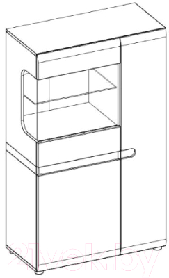 Шкаф с витриной Anrex Linate 3D-1S/Typ 32 (белый/сонома трюфель)