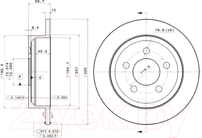 

Тормозной диск Brembo, 08A63610