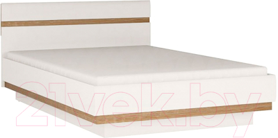 Полуторная кровать Anrex Linate 140/Typ 91-01 с ПМ (белый/сонома трюфель)