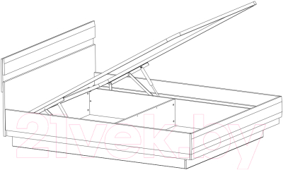 Полуторная кровать Anrex Linate 140/Typ 91-01 с ПМ (белый/сонома трюфель)