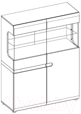 Шкаф с витриной Anrex Linate 3D-1S/Typ 33 (белый/сонома трюфель)