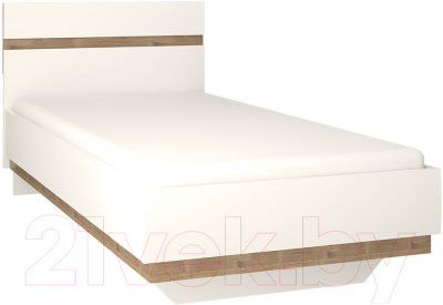 Односпальная кровать Anrex Linate 90/Typ 90 (белый/сонома трюфель)