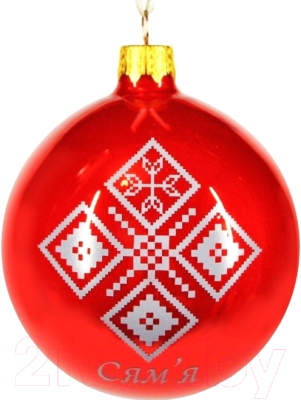 Шар новогодний Грай Орнамент-Сям'я на красном Ш80-47
