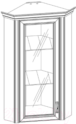 Шкаф с витриной Anrex Monako 1VU (сосна винтаж/дуб анкона)