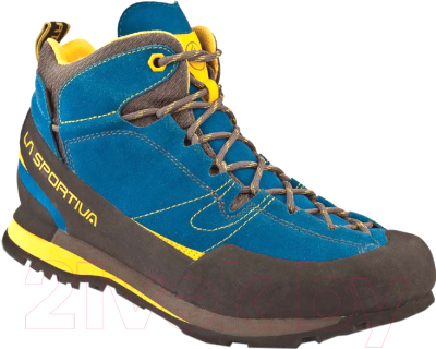 Трекинговые кроссовки La Sportiva Boulder X MID GTX 17EBY (р-р 46.5, синий/желтый)