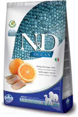 Сухой корм для собак Farmina N&D Ocean Fish & Orange Adult Medium & Maxi (2.5кг)