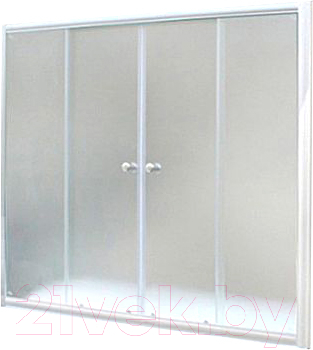 Стеклянная шторка для ванны 1Марка 140х140 МW (белый/матовое стекло)