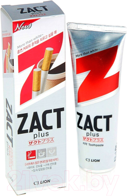 Зубная паста Lion Zact с эффектом отбеливания кофейного и никотинового налета (150г)