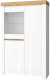 Шкаф с витриной Anrex Taurus 1V2D (белый глянец/дуб вотан) - 