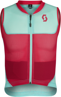 Защитный жилет горнолыжный Scott AirFlex Jr Vest Protector / 271920-6319 (M, мятно-зеленый/розовый)