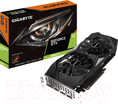 Видеокарта Gigabyte GeForce GTX 1660 Ti WindForce 6GB GDDR6 (GV-N166TWF2-6GD)