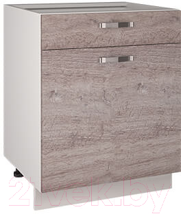 Шкаф-стол кухонный Anrex Alesia 1D1S/60-F1 (серый/дуб анкона)