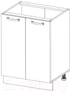 Шкаф-стол кухонный Anrex Alesia 2D/60-F1 (серый/дуб анкона)
