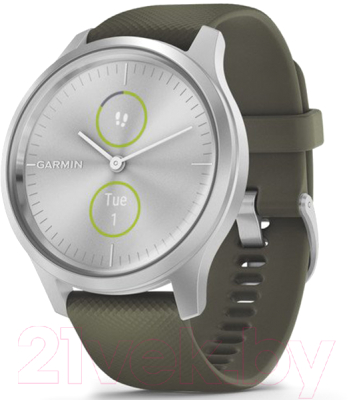 Умные часы Garmin Vivomove Style / 010-02240-21 (серебристый/зеленый)