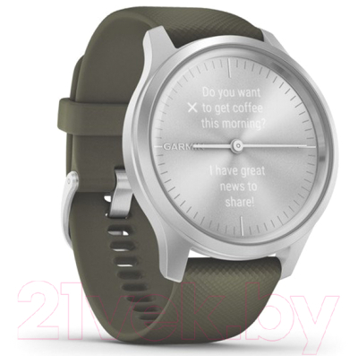 Умные часы Garmin Vivomove Style / 010-02240-21 (серебристый/зеленый)