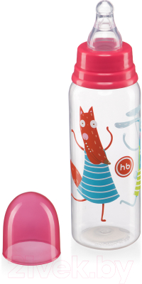 Бутылочка для кормления Happy Baby С силиконовой соской / 10023 (250мл, красный)