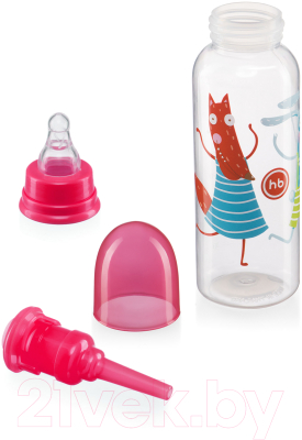 Бутылочка для кормления Happy Baby С силиконовой соской / 10023 (250мл, красный)