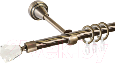 

Карниз для штор АС ФОРОС, Grace D16K составной + наконечники Корона