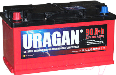 Автомобильный аккумулятор Uragan 90 L+ / 090 10 10 01 0201 09 11 9 R (90 А/ч)