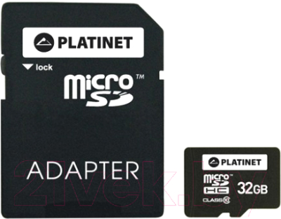 Карта памяти Platinet microSDXC 32GB (Class10) / PMMSD32UIII (с адаптером)