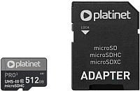 Карта памяти Platinet Pro 3 microSDXC 512GB (Class10) A2 / PMMSDX512UIII (с адаптером) - 