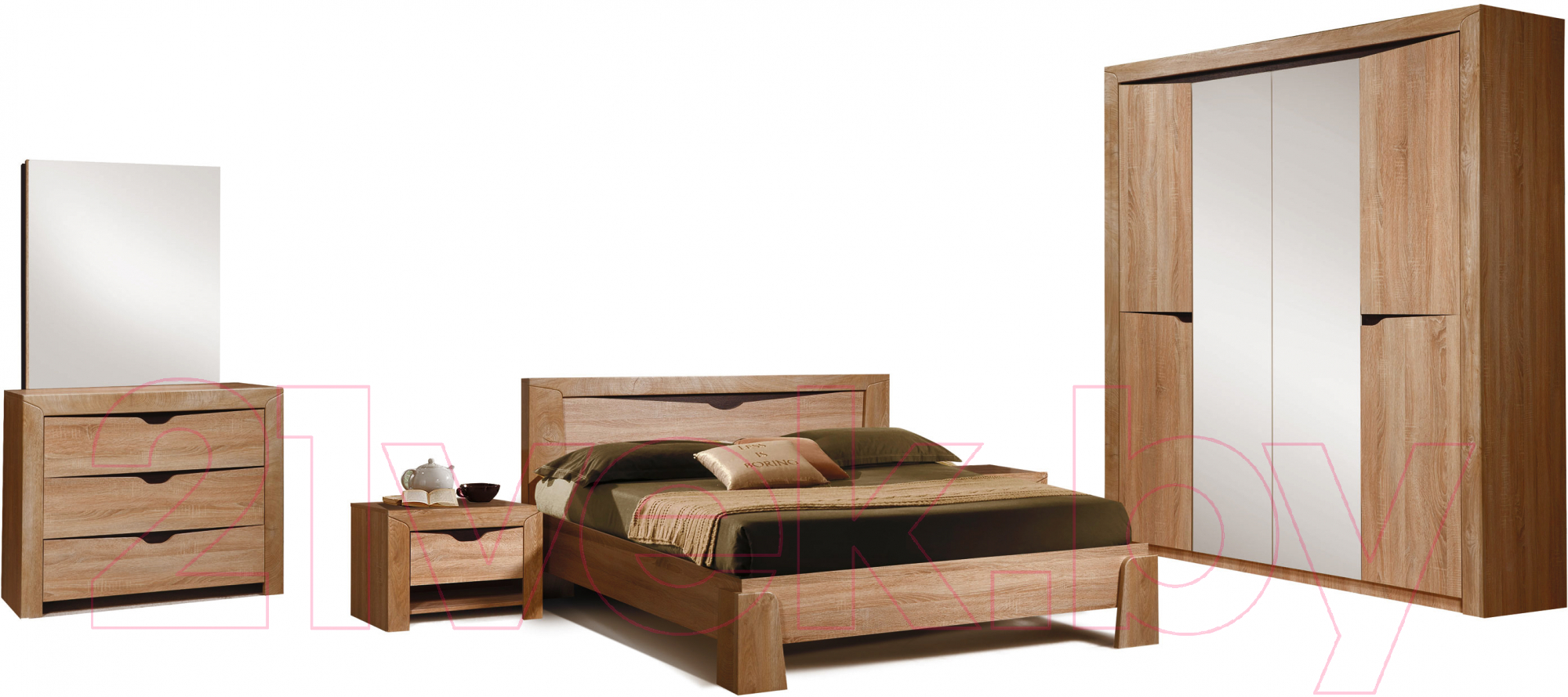 Комплект мебели для спальни ФорестДекоГрупп Герда-4 (дуб крафт)
