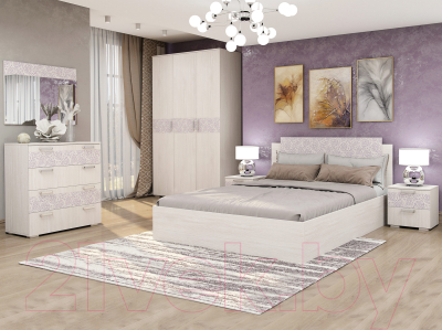 Двуспальная кровать Астрид Мебель Марсель М-6 160x200 / ЦРК.МРС.01 (анкор белый)