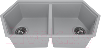 Мойка кухонная KitKraken Gulf K-850.2B + две разделочные доски (серый)