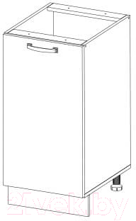 Шкаф-стол кухонный Anrex Alesia 1D/30-F1 (серый/дуб анкона)