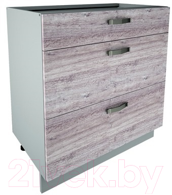 Шкаф-стол кухонный Anrex Alesia 3S/80-F1 (серый/дуб анкона)