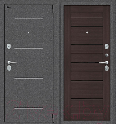 Входная дверь el'Porta Porta S 2 104.П22 Антик серебристый/Wenge Veralinga (88x205, правая)