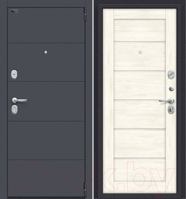 Входная дверь el'Porta Porta S 4.Л22 Graphite Pro/Nordic Oak (88x205, правая)
